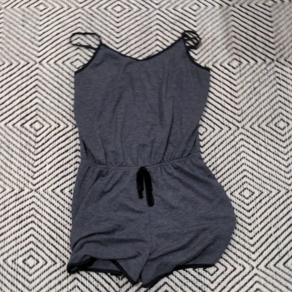 Dark heathered gray romper